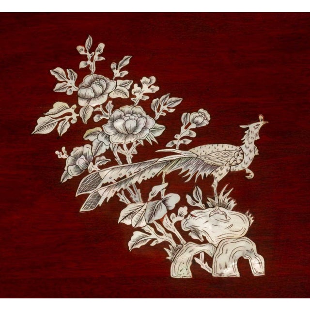 Wood Chinese Mother-of-Pearl Inlay Rosewood Bar Cabinet For Sale - Image 7 of 11