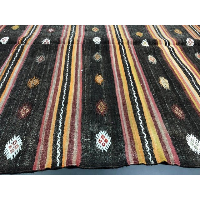 Textile 1960s Vintage Turkish Handwoven Kilim Rug - 5′8″ × 10′4″ For Sale - Image 7 of 11