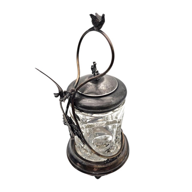 Late 19th Century Rockford Silver Plate Figural Bird Pickle Castor With Cut Glass Jar For Sale - Image 15 of 18