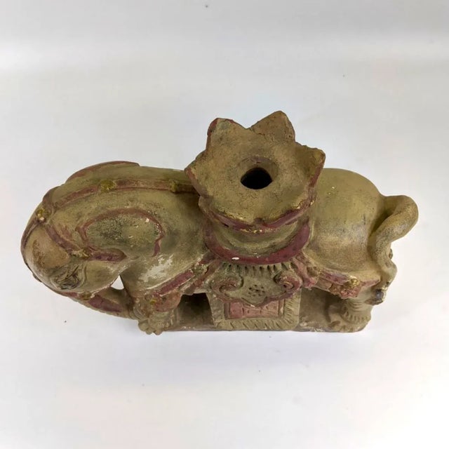 Ming Dynasty Pair of Ceramic Elephant Candle Holders For Sale In San Francisco - Image 6 of 13