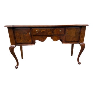 Georgian Style Burled Wood Breakfront Sideboard, Possibly by American of Martinsville For Sale
