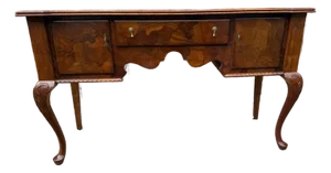Georgian Style Burled Wood Breakfront Sideboard, Possibly by American of Martinsville