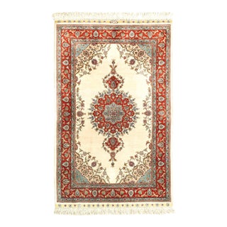 Pasargad DC Ivory Sino Pure Silk Rug For Sale