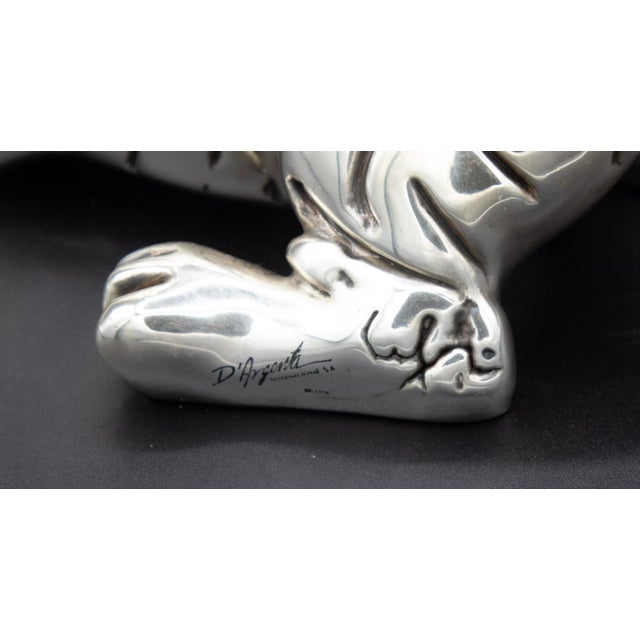 Metal D’Argenta Silver-Plated Tiger Cubs – Ricardo Del Rio – Set of Two For Sale - Image 7 of 10