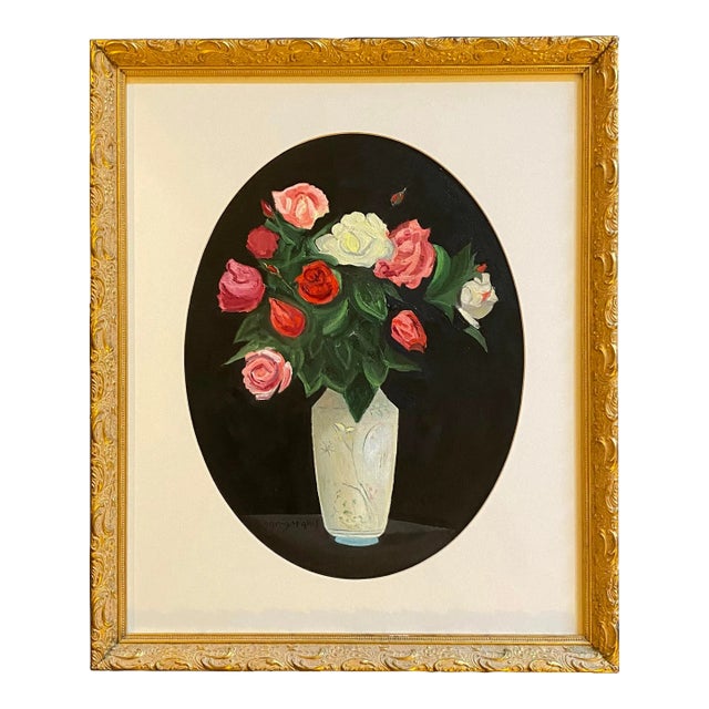 Still Life Oil Painting of Flowers by Satori Gregorakis For Sale