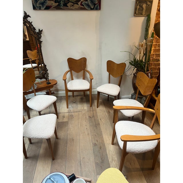 Heart Model Chairs by René-Jean Caillette, 1950s, Set of 6 For Sale - Image 16 of 17