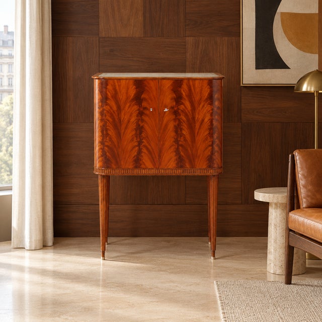 Mid-Century Modern Mid-Century Swedish Grace Bar Cabinet from Forenade Mobler, 1940s For Sale - Image 3 of 12