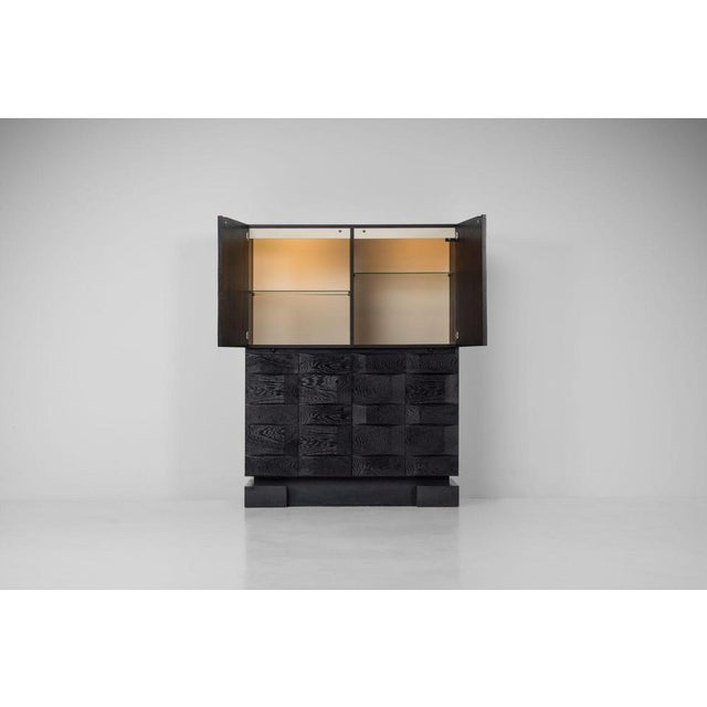 Graphic Bar Cabinet in Black from Maison Aurora, Belgium, 1975 For Sale - Image 12 of 18