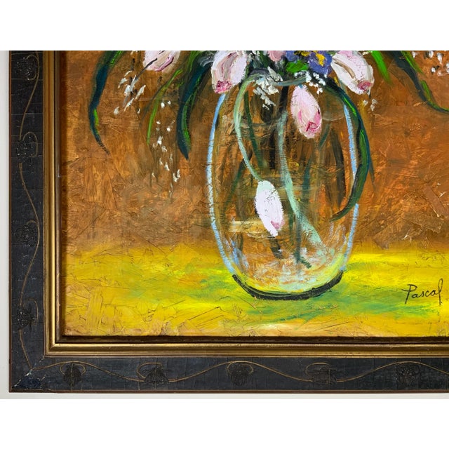 Mid 19th Century Floral Still Life - Framed Oil Painting on Board For Sale - Image 11 of 13