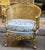 Baroque Style Sky Blue Damask Armchair – Gold Leaf Accent Chair With Pillow For Sale - Image 4 of 5