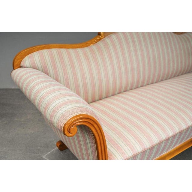 Biedermeier Style Sofa in Birch, Early 20th Century For Sale - Image 12 of 17