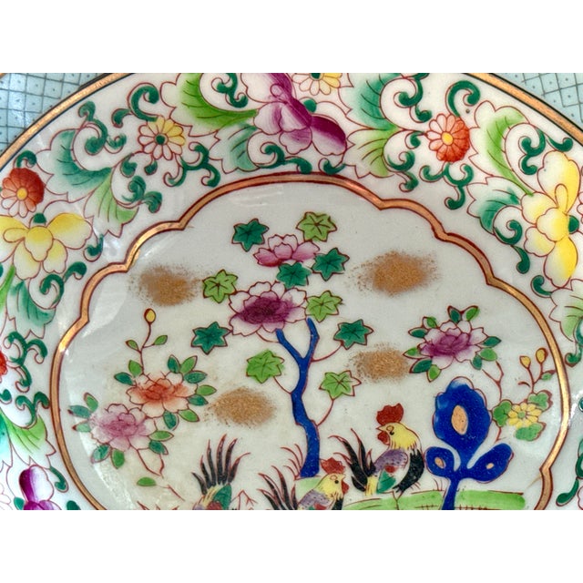 Mid 20th Century Mid 20th Century Lenwile Ardalt Hand‑Painted Czech Porcelain Bowl – Roosters & Flowers For Sale - Image 5 of 10