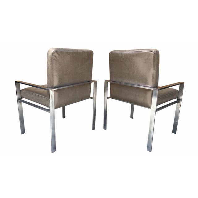 Harvey Probber Mid Century Modern Harvey Probber Style Chairs Newly Reupholstered - Pair For Sale - Image 4 of 11