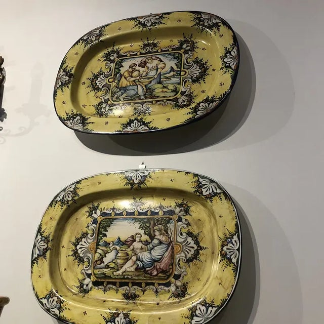 1990s Italian Hand Painted Ceramic Wall Plate For Sale - Image 9 of 12