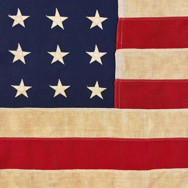 Early 20th Century Vintage Cotton American Flag With 48 Sewn Stars For Sale - Image 5 of 5
