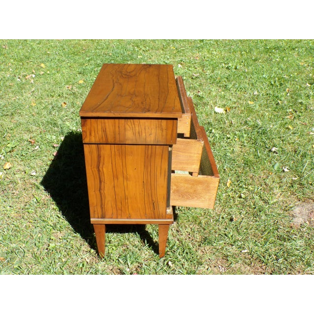 Vintage Italian Neoclassical Style Olivewood Server Chest Table Nightstand For Sale - Image 9 of 17
