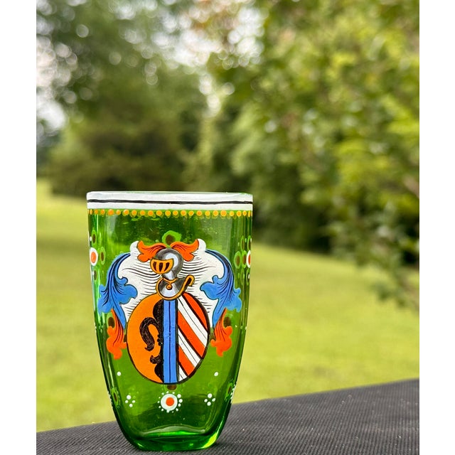 Late 19th Century Bohemian Heraldic Armorial Art Glass Pocket Beaker For Sale - Image 18 of 18