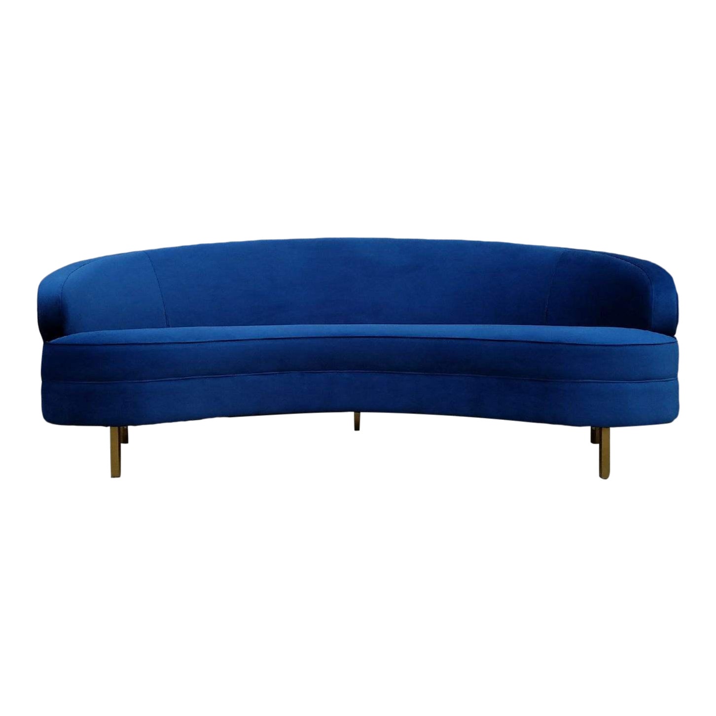 Deep Blue Velvet Half Moon Sofa Chairish