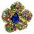Bochic "Orient" Blue Sapphire & Multi Sapphire Cocktail Ring Set 18K Gold&Silver For Sale