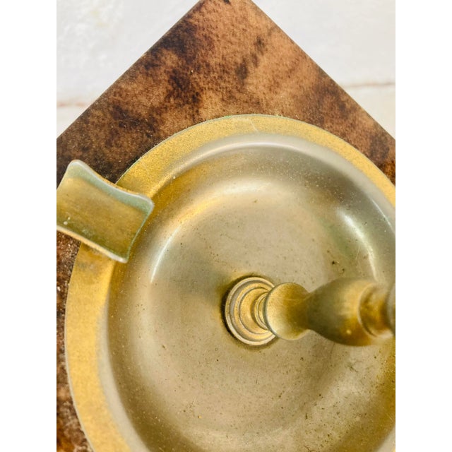 Aldo Tura Aldo Tura Goatskin and Bronze Standing Ashtray For Sale - Image 4 of 8