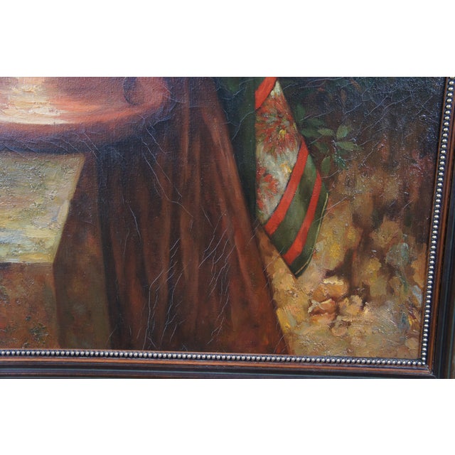 Late 20th Century Italian Girl Drawing Water Oil Painting After William Adolphe Bouguereau For Sale - Image 10 of 12