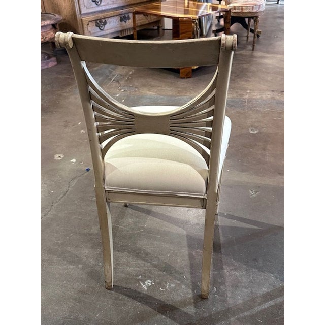 Wood Pair of Swedish Gustavian Painted Side Chairs For Sale - Image 7 of 11