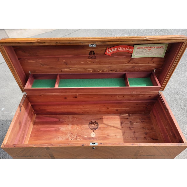 Lane Furniture Art Deco Style Cedar Blanket Chest Trunk For Sale - Image 13 of 17