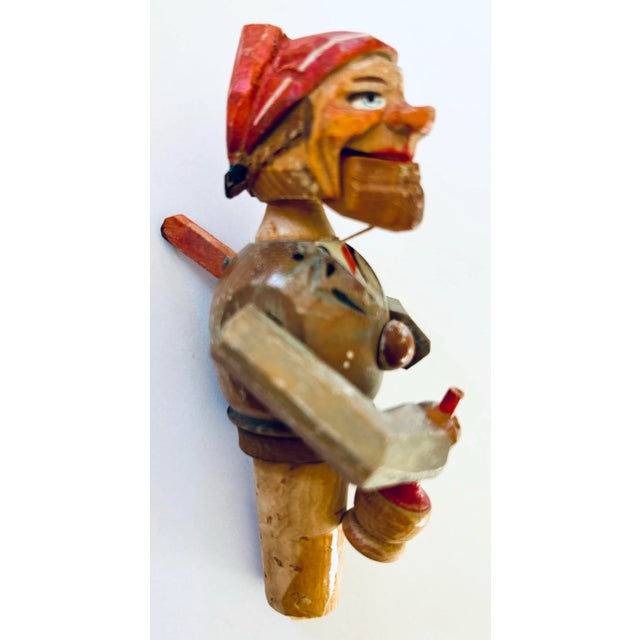 Farmhouse 3 Continental Mechanical Carved Wooden Wine Corks For Sale - Image 3 of 6