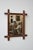 Antique Walnut Cross-Hatch Framed Mirror With Porcelain + Brass Cabochon Details, Circa Early 20th Century For Sale - Image 4 of 13