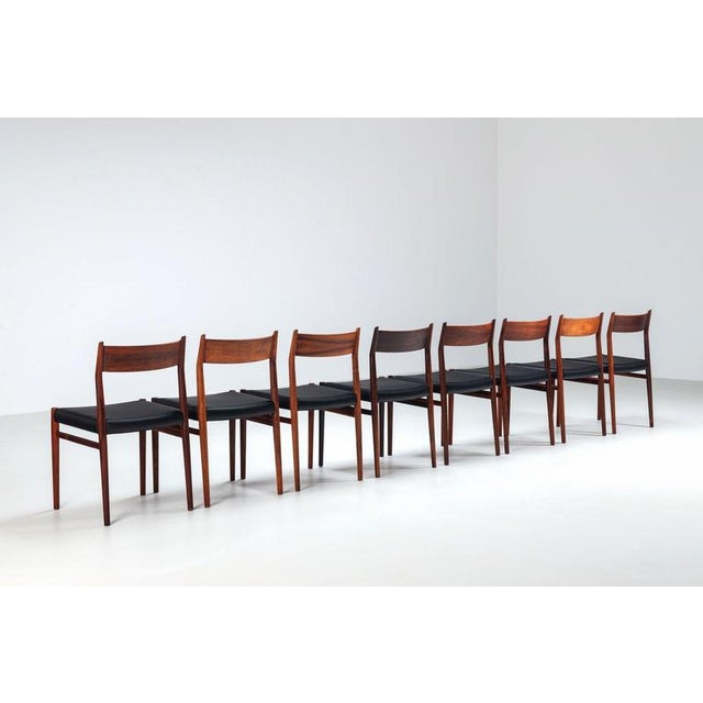 Model 418 Dining Chairs in Rosewood by Arne Vodder for Sibast Mobler, Denmark, 1960, Set of 8 For Sale - Image 6 of 17