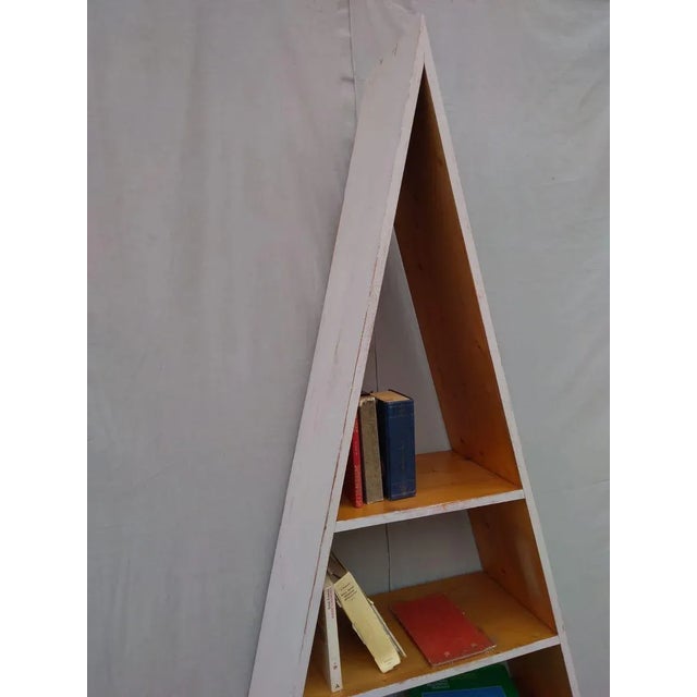 Vintage Wood Bookshelf, 1980s For Sale - Image 4 of 6