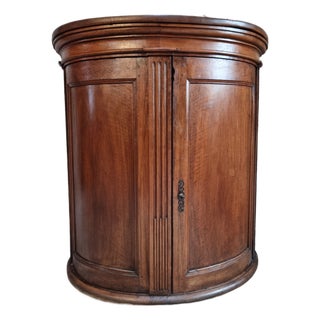Antique French Château Walnut Demi-Lune Cabinet, Late 18th Century For Sale