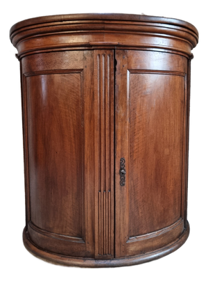 Antique French Château Walnut Demi-Lune Cabinet, Late 18th Century