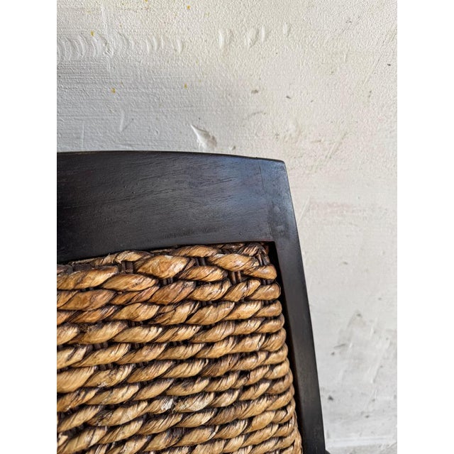 Set of Colonial Rattan Armchairs with Wooden Frame, Set of 2 For Sale - Image 4 of 13