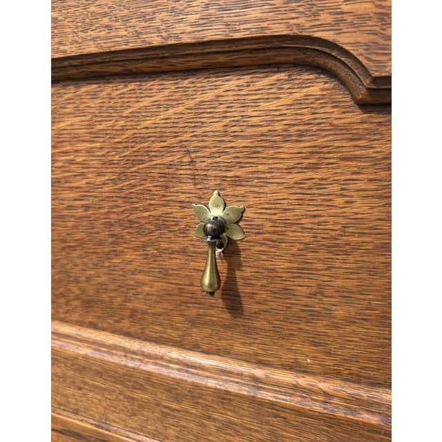Early 20th Century J.B. Van Sciver Co. Refinished Antique Oak Server & Turned Legs For Sale - Image 10 of 12