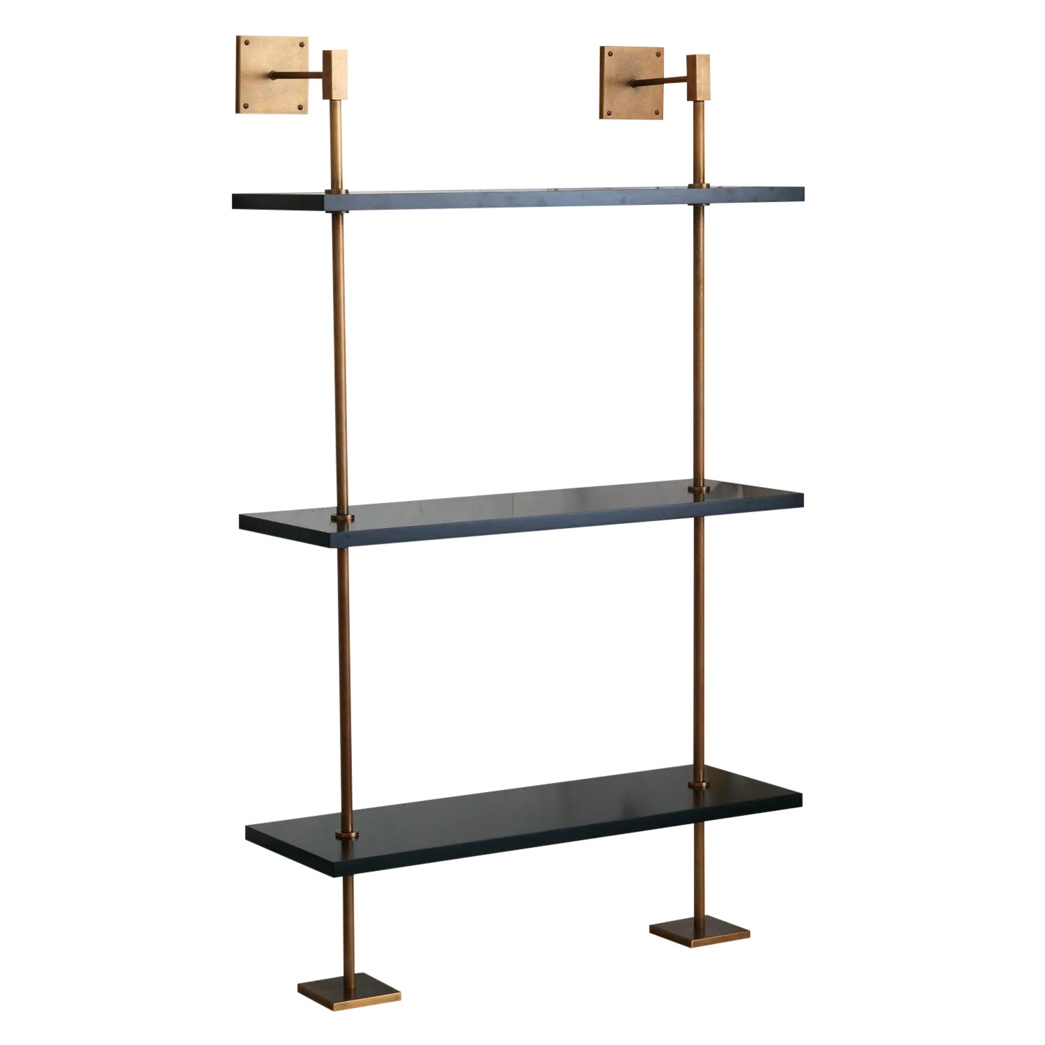 Marais 3Tier Black & Brass Shelf 36" Chairish