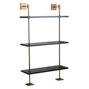 Marais 3-Tier Black & Brass Shelf 36"