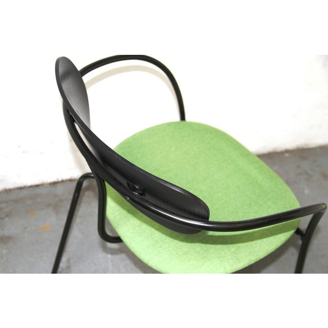 Design chair Pavilion AV4 by Anderss & Voll for & Tradition. Black tinted metal structure, with black tinted wooden...