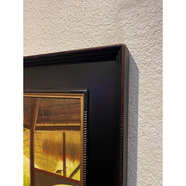 Contemporary Reflections of a Dream by Diego Glazer | Oil on Panel Interior scene with a figure and reflections. For Sale - Image 3 of 5