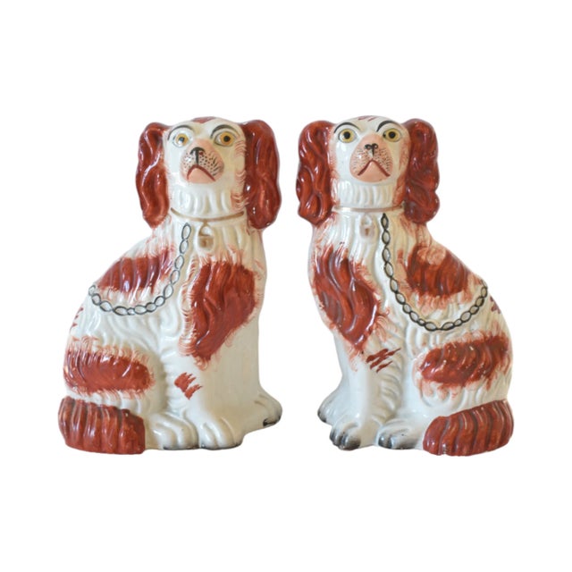 Susannah Carson Crispin & Catherine the Red and White Staffordshire Dogs and Their Portraits by Susannah Carson For Sale - Image 4 of 12