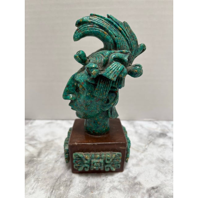 Petite Vintage Zarabeski Mayan Sculptural Head For Sale - Image 11 of 12