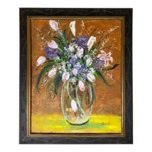 Mid 19th Century Floral Still Life - Framed Oil Painting on Board