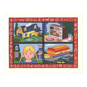 1988 Rodney Greenblat 'Christina's World' Contemporary Multicolor USA Serigraph