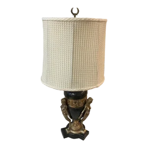 Maitland Smith Vintage Black Marble Lamp With Maenad Figures.