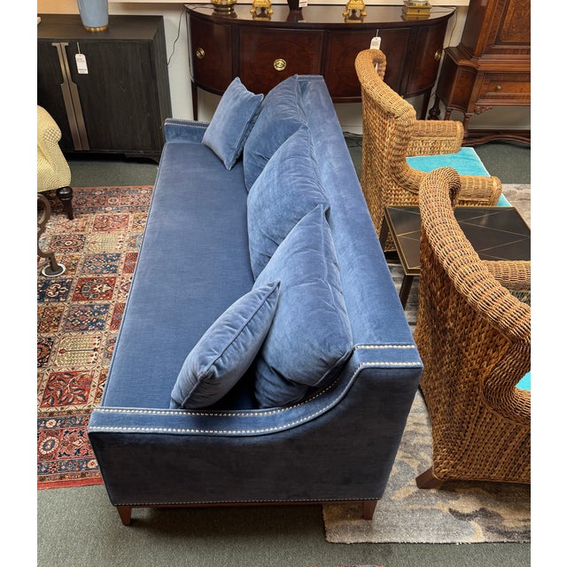 Nathan Anthony Bespoke Slope Arm Sofa, Navy For Sale - Image 9 of 14