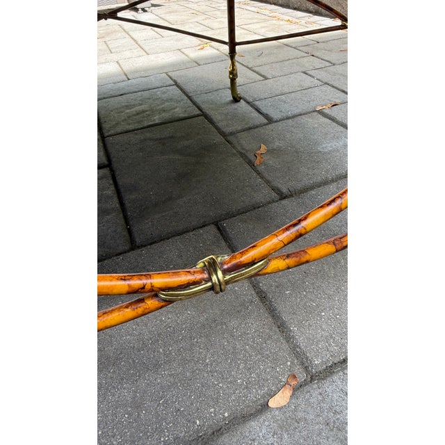 1990s 1990s Maitland-Smith Tortoise Finish Round Coffee Table With Brass Paw Feet For Sale - Image 5 of 16