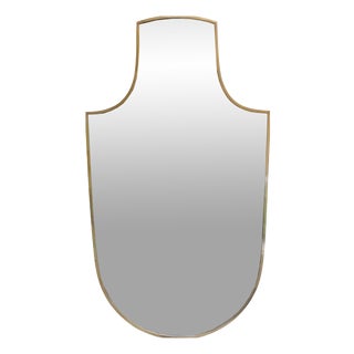 Brass Shield Wall Mirror, Italy, 1950s For Sale