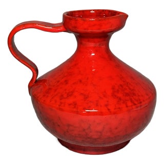 Italian Red Glazed Ceramic Vase, 1960s For Sale