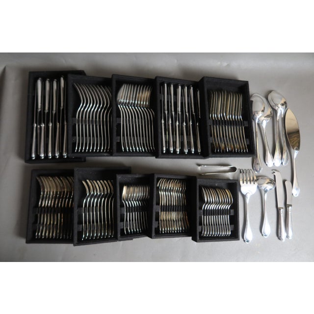 Vintage Pompadour Flatware Set from Christofle, 1990s, Set of 130 For Sale - Image 11 of 12