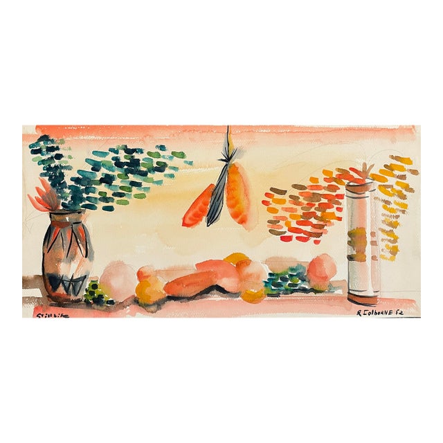 1952 Robert Colborne MCM Still Life Painting For Sale